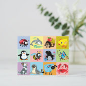 漫画の子供へ動物 ポストカード (スタンド正面)