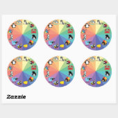 漫画の子供へ動物 ラウンドシール (シート)