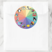 漫画の子供へ動物 ラウンドシール (バッグ)