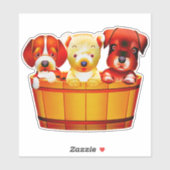 漫画の子犬 シール (シート)