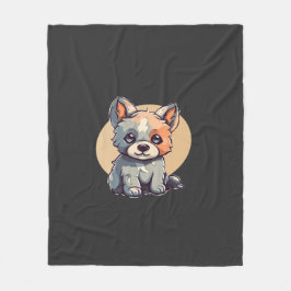 漫画の子犬 フリースブランケット