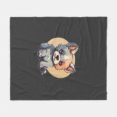 漫画の子犬 フリースブランケット (正面(横))