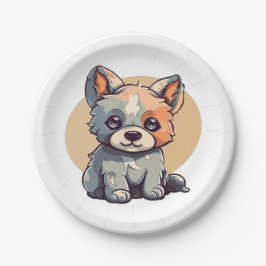 漫画の子犬 ペーパープレート