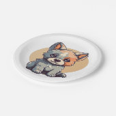 漫画の子犬 ペーパープレート (アングル)