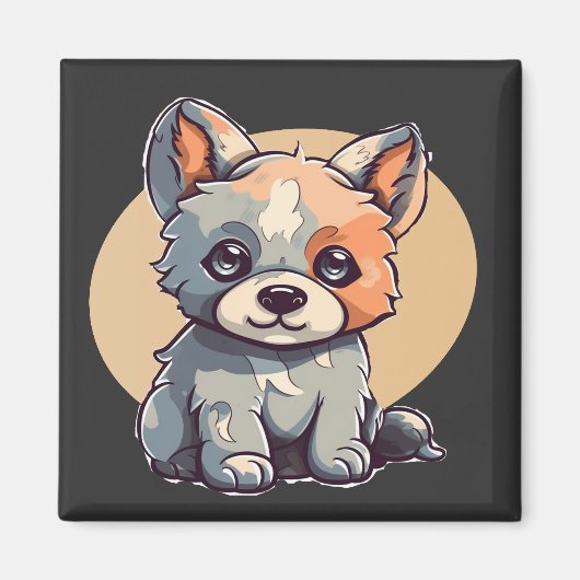 漫画の子犬 マグネット (正面)