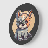 漫画の子犬 ラージ壁時計 (傾斜)