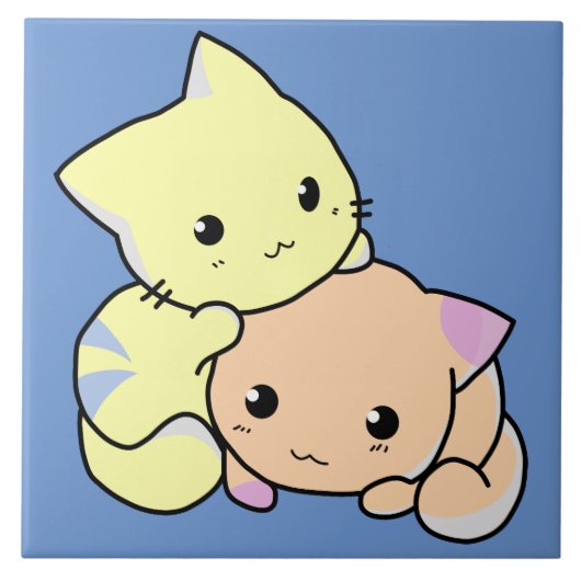 漫画の子猫のセラミックタイル タイル (正面)