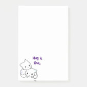 漫画の子猫をハグ、可愛い猫との友情 ポストイット (正面)