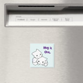 漫画の子猫をハグ、可愛い猫との友情 マグネット (インサイチュ (食洗機))