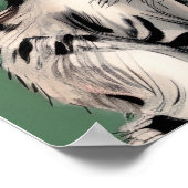 漫画の子猫ストライプの子猫の声の緑 ポスター (角)