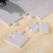 漫画の子猫ストライプの子猫の声グレー ジグソーパズル (側面)