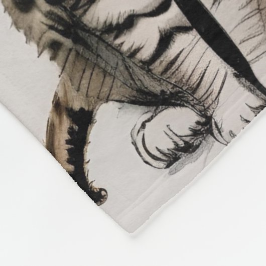 漫画の子猫ストライプの子猫の声グレー フリースブランケット (角)