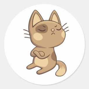 漫画の子猫ブラウンサッシー子猫かわいい猫 ラウンドシール