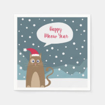 漫画の子猫、クリスマスサンタハット猫