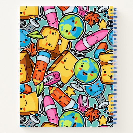 漫画の学校の柄 ノートブック (裏面)