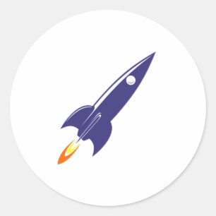 漫画の宇宙ロケット ラウンドシール