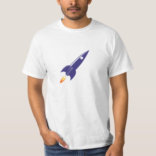漫画の宇宙ロケット Tシャツ (正面)