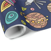 漫画の宇宙探検家の誕生日はテーマをからかいます ラッピングペーパー (ロールコーナー)