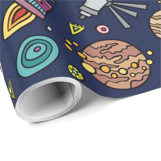 漫画の宇宙探検家の誕生日はテーマをからかいます ラッピングペーパー (ロールコーナー)
