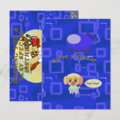 漫画の宇宙船の子犬の誕生日ポストカード ポストカード (正面/裏面)