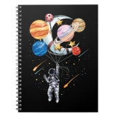 漫画の宇宙飛行士宇宙気球惑星 ノートブック (正面)