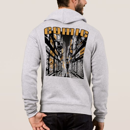 漫画の完全なZip パーカ (裏面)