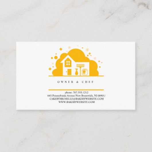 漫画の家メイドクリーニングサービスイエロー 名刺 (正面)