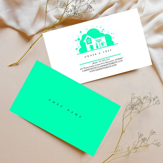 漫画の家メイドクリーニングサービスブルー 名刺