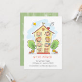 漫画の家族の家に移動アナウンスメントカード カード (正面/裏面インサイチュ)