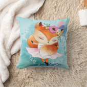 漫画の小さなキツネ|ラブリーキツネフローラ贈与 クッション (ブランケット)