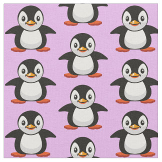 漫画の小さなペンギン ファブリック