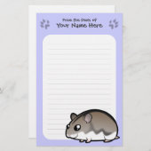 漫画の小型ハムスター 便箋 (正面/裏面)