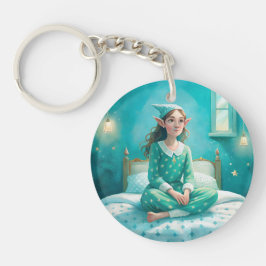 漫画の小妖精や小人の可愛いキーチェーンは青い キーホルダー