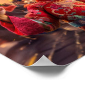 漫画の少女が新年のドラゴン中国のの衣装 ポスター (角)