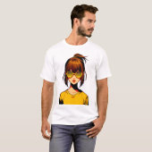 漫画の少女の肖像 Tシャツ (正面フル)