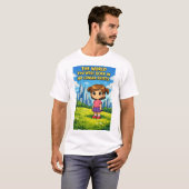漫画の少女 失われた純真 過去対未来 グラフィックデザイン Tシャツ (正面フル)
