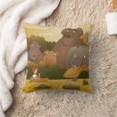 漫画の少年の熱帯ジャングル動物 クッション (ブランケット)