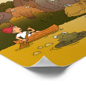 漫画の少年の熱帯ジャングル動物 ポスター (角)