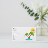 漫画の島の太陽とヤシの木 名刺 (スタンド正面)