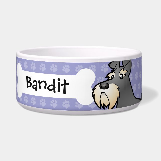 漫画の巨大なか標準またはミニチュア・シュナウツァー ボウル (正面)