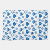 漫画の帆ボートパターン キッチンタオル (横)