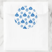 漫画の帆船の模様 ラウンドシール (バッグ)