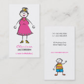 漫画の幸せな家族のママ男の子のコールカード コーリングカード (正面/裏面)