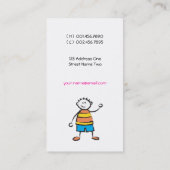 漫画の幸せな家族のママ男の子のコールカード コーリングカード (裏面)