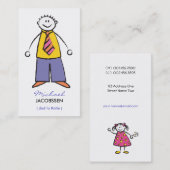 漫画の幸せな家族の父親の女の子コールカード コーリングカード (正面/裏面)