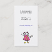 漫画の幸せな家族の父親の女の子コールカード コーリングカード (裏面)