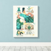 漫画の幻想的な獣のシーン キャンバスプリント (インサイチュ (ウッドフロア))