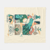 漫画の幻想的な獣のシーン フリースブランケット (正面(横))