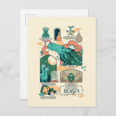 漫画の幻想的な獣のシーン ポストカード (正面/裏面)