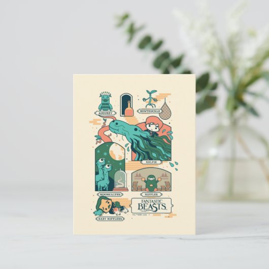 漫画の幻想的な獣のシーン ポストカード (スタンド正面)